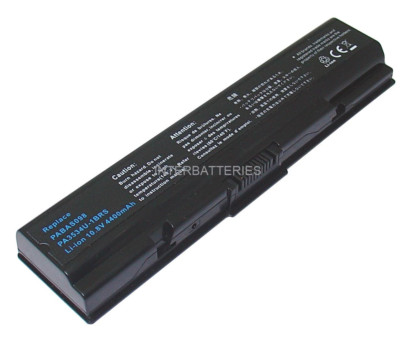 Replacement for TOSHIBA Laptop Battery (10.8 V 48 Wh Black 4400 mAh 6 cell Li-ion)